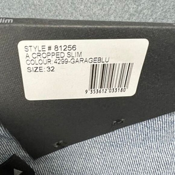 Abrand Jeans Mens 32 Relaxed Slim Taper Ankle Cropped Blue Denim Raw Hem NWT - Picture 4 of 15